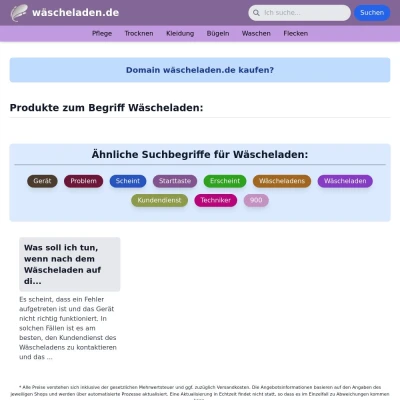 Screenshot wäscheladen.de