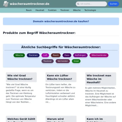 Screenshot wäscheraumtrockner.de