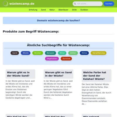 Screenshot wüstencamp.de