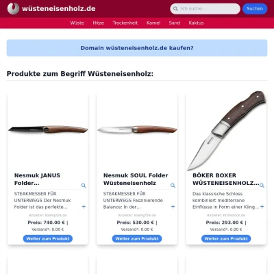 Screenshot wüsteneisenholz.de