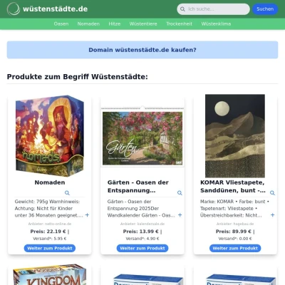 Screenshot wüstenstädte.de