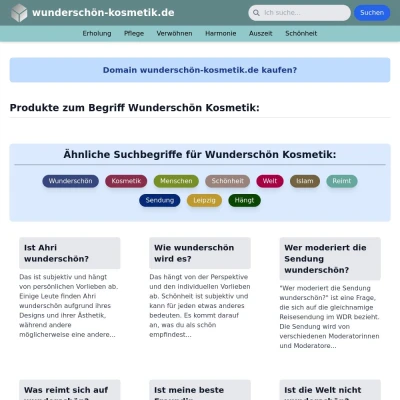 Screenshot wunderschön-kosmetik.de