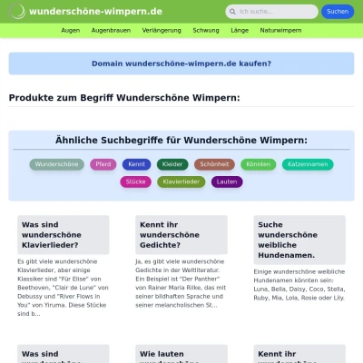 Screenshot wunderschöne-wimpern.de
