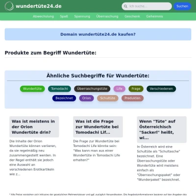 Screenshot wundertüte24.de