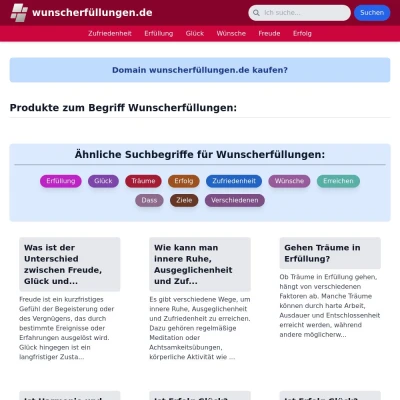 Screenshot wunscherfüllungen.de