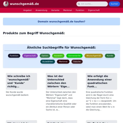 Screenshot wunschgemäß.de