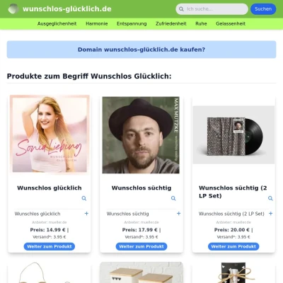 Screenshot wunschlos-glücklich.de