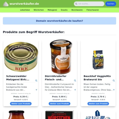 Screenshot wurstverkäufer.de