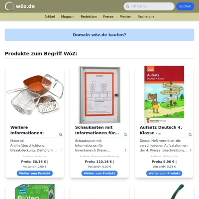 Screenshot wöz.de