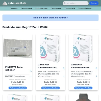 Screenshot zahn-weiß.de