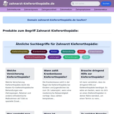 Screenshot zahnarzt-kieferorthopädie.de