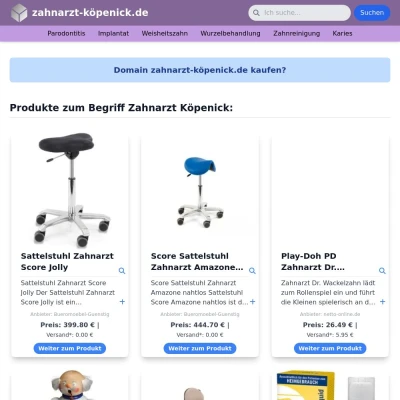 Screenshot zahnarzt-köpenick.de