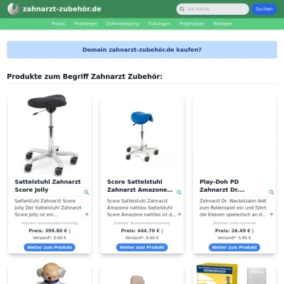 Screenshot zahnarzt-zubehör.de