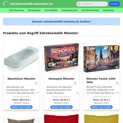 Screenshot zahnkosmetik-münster.de