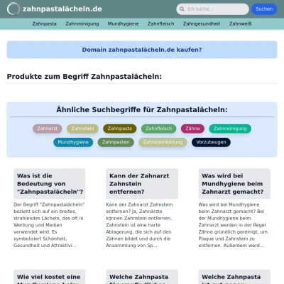 Screenshot zahnpastalächeln.de