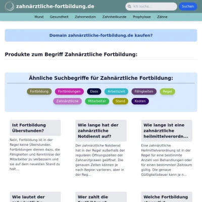 Screenshot zahnärztliche-fortbildung.de