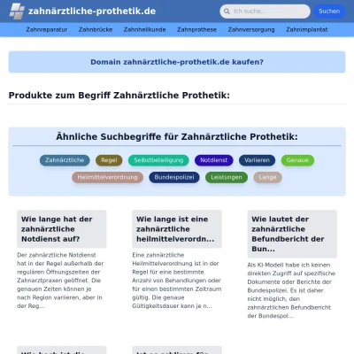 Screenshot zahnärztliche-prothetik.de