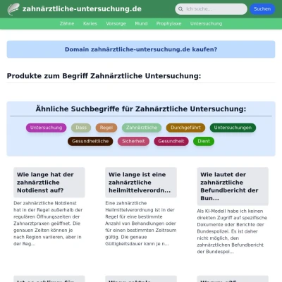 Screenshot zahnärztliche-untersuchung.de