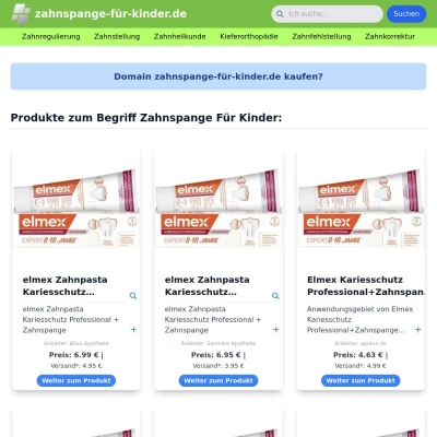 Screenshot zahnspange-für-kinder.de