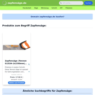 Screenshot zapfensäge.de