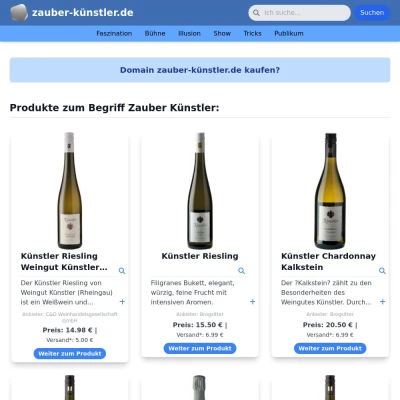 Screenshot zauber-künstler.de