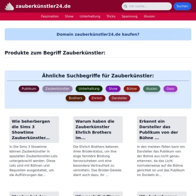 Screenshot zauberkünstler24.de