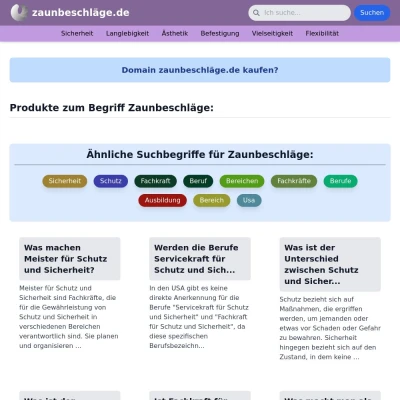 Screenshot zaunbeschläge.de