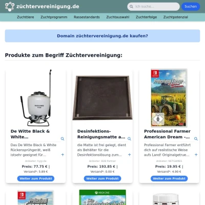 Screenshot züchtervereinigung.de