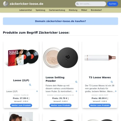 Screenshot zäckericker-loose.de