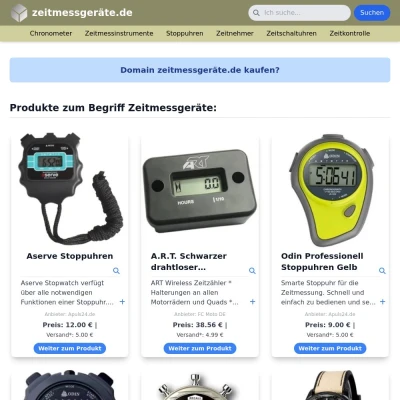 Screenshot zeitmessgeräte.de