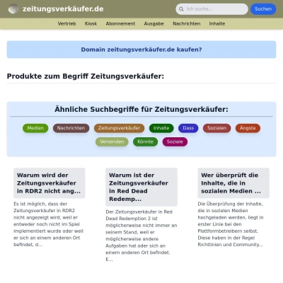 Screenshot zeitungsverkäufer.de