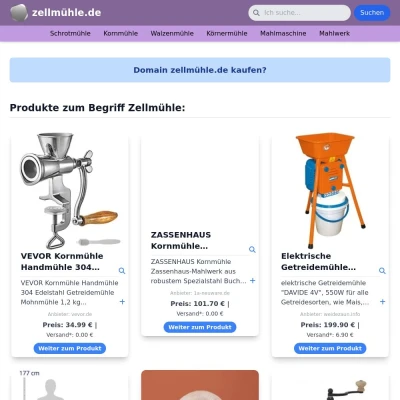 Screenshot zellmühle.de