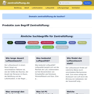 Screenshot zentrallüftung.de