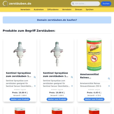 Screenshot zerstäuben.de