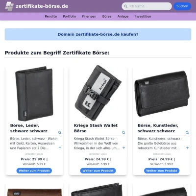 Screenshot zertifikate-börse.de