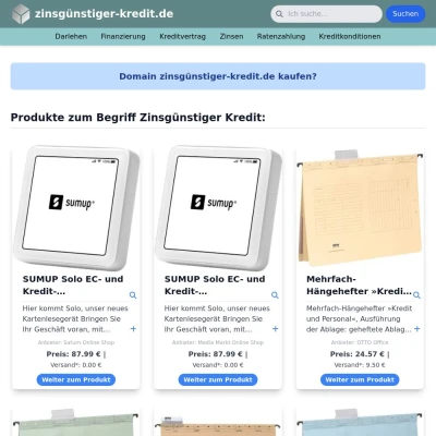 Screenshot zinsgünstiger-kredit.de