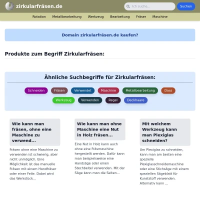 Screenshot zirkularfräsen.de