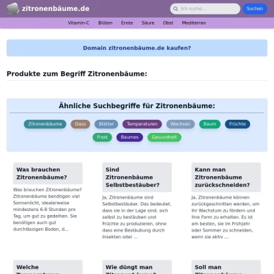 Screenshot zitronenbäume.de