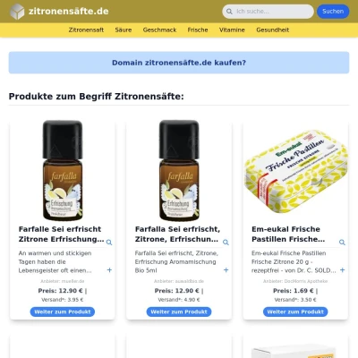 Screenshot zitronensäfte.de