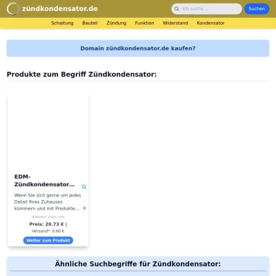 Screenshot zündkondensator.de