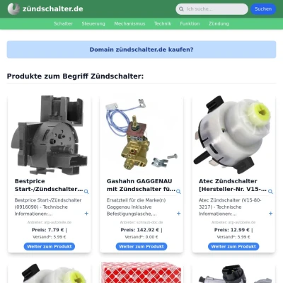 Screenshot zündschalter.de