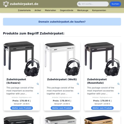 Screenshot zubehörpaket.de