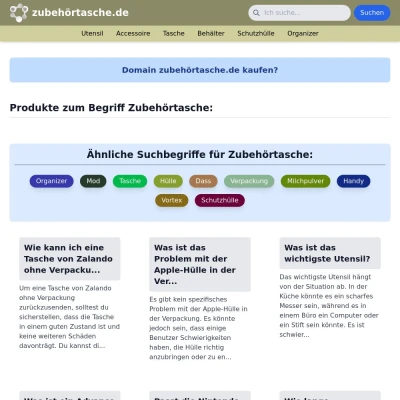 Screenshot zubehörtasche.de