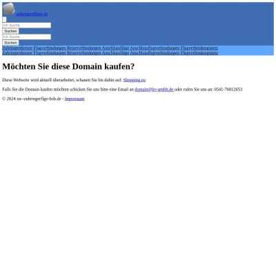 Screenshot zubringerflüge.de