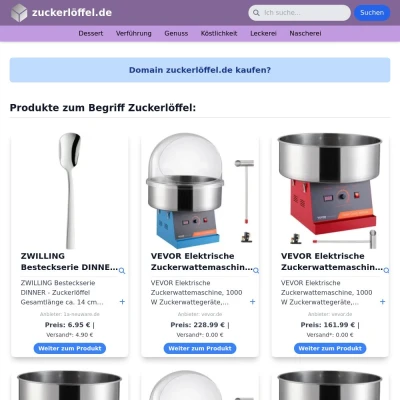 Screenshot zuckerlöffel.de