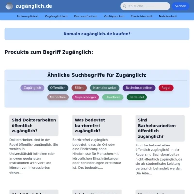 Screenshot zugänglich.de