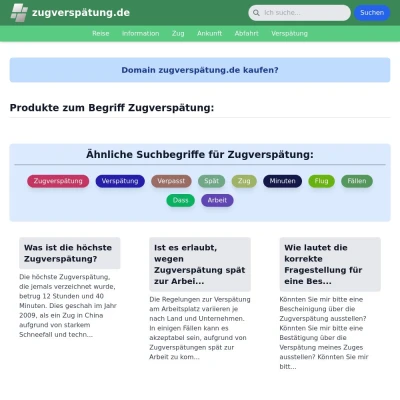 Screenshot zugverspätung.de