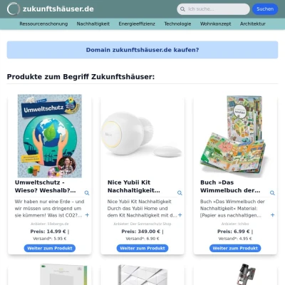 Screenshot zukunftshäuser.de