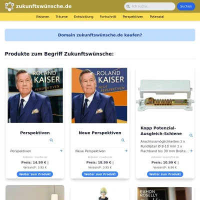 Screenshot zukunftswünsche.de