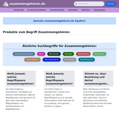 Screenshot zusammengehören.de